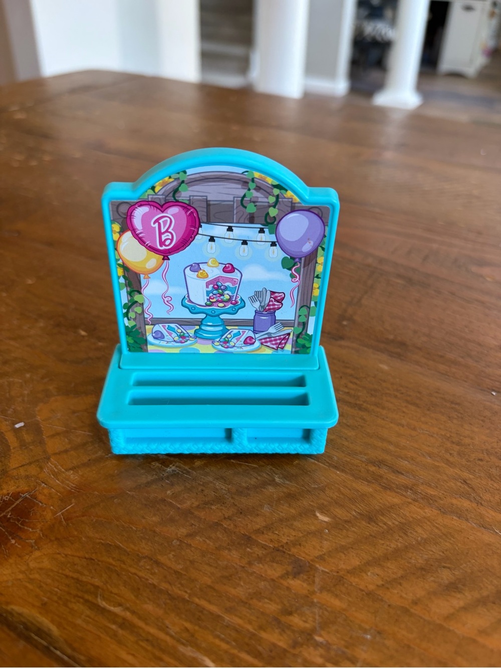 Fisher Price Little People Barbie Patio display case fence table as is